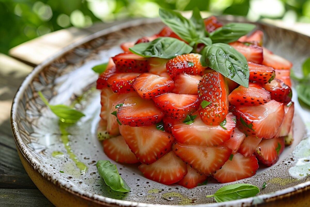 Découvrez comment préparer un tartare de fraises au basilic pour un dessert léger et pas cher