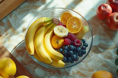 Vous en avez assez des bananes qui noircissent dans votre salade de fruits? Découvrez mon secret pour les conserver fraîches!